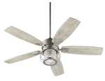 Quorum 3525-65 Galveston 52-in Satin Nickel/weathered Oak Blades Ceiling Fan. Fixed Price $389.95.
