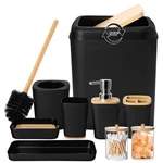Xlhomo Bathroom Set Black Trash Can, 9 Piece Bath Set,. Fixed Price $58.26.