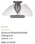 Quorum Angel Family 42" Brushed Nickel Ceiling Fan 26242-155 (without Blades). Fixed Price $99.00.