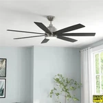New Harbor Breeze Cogdell 60-inches Brushed Nickel With Black/auburn Blades. Fixed Price $199.00.