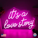 It's A Love Story Neon Sign Led Wall Decor, Wedding Engagement Party Valentine's. Fixed Price $54.70.