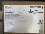 Home Decorators Collection Royalty Ii 120 In Matte Black Led Ceiling Fan Remote. Fixed Price $225.99.