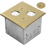 Orbit Flb-r2g-dd-br Flr Box Rnd Plug Type, (sqr. Plt) W/ 2-recept.(t.r.), Brass. Fixed Price $106.58.