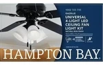 Hampton Bay Gazelle 4-light Led Natural Iron Universal Ceiling Fan Light Kit. Fixed Price $34.99.