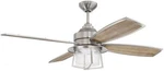 Wat52bnk4 52" Outdoor Ceiling Fan With Led Light & Remote Control, Nickel. Fixed Price $556.99.