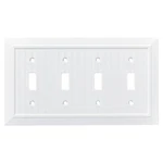 Franklin Brass Classic Beadboard Quad Switch Wall Plate Pure White Finish. Fixed Price $16.99.