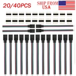 20/40pcs 4pin Male/female Connector Wire Cable For 5050 3528 Rgb Led Strip Light. Fixed Price $8.39.