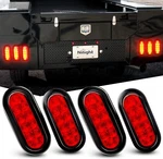 Nilight - Tl-07 6 Inch Oval Red Led Trailer Tail Lights 4pcs 10 With Flush. Fixed Price $56.95.