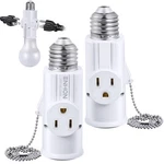 3 Prong E26 Light Socket To Plug Adapter, White 10.5 X 5.8 4.3 Cm, Silver. Fixed Price $19.78.