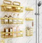 6 Pack Adhesive Shower Caddy Gold Bathroom Organizer Shelves With Soap Dish &. Fixed Price $44.37.
