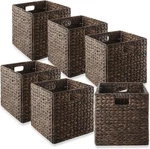 Casafield 12"x12" Water Hyacinth Storage Baskets,set Of 6 Cube Organizers. Fixed Price $85.99.