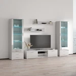 Meble Furniture Soho 4 Modern Entertainment Center With 16-color Led Light,white. Fixed Price $1150.00.