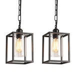 Ihengyanlt 2-pack Farmhouse Pendant Light Black Metal Frame Hanging Fixture. Fixed Price $70.71.