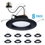 8 Pack Satco S11835r1 Led Cct Color Selectable Downlight Retrofits 9w 120v Black. Fixed Price $124.00.