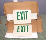 Led Exit Lighting Fixture W/ Battery Dual Face Dmf, Dlc450g-2, For Parts Only!. Fixed Price $27.30.
