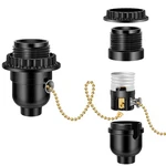 Aolloa Ul Listed E26 Light Socket, Threaded Lamp Pull Chain Switch, Black. Fixed Price $10.36.