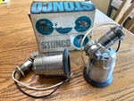 Nos Stonco 3200 (2) Pack Chrome Finish Medium Base Adjustable Flood Light Holder. Fixed Price $39.95.