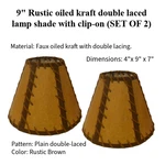 9" Rustic Double-laced Clip-on Lampshade (black Wire (set Of 2). Fixed Price $111.20.
