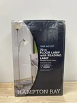 Hampton Bay Rs2204257bn 70" Brushed Nickel Torchiere Floor Lamp W/ Plastic Shade. Fixed Price $31.61.