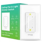 Ghome Smart Dimmer Switch With 4-speed Ceiling Fan Control, White. Fixed Price $57.11.