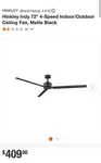 Regency Ceiling Fan Indy 2. Fixed Price $230.00.