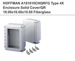 Hoffman A181610chqrfg Fiberglass Enclosure Solid Cover Qr 18x16x10. Fixed Price $352.00.