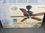 Hampton Bay Quick Connect 52" Ceiling Fan Natural Iron Finish Cherry Blades. Fixed Price $79.00.