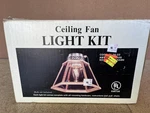 Vtg Kmart Ceiling Fan Light Kit Antique Brass Solid Oak Frame 61-00-53. Fixed Price $60.44.