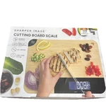 Bamboo Cutting Board With Integrated Scale 2in1 Ecofriendly Sharper Image. Fixed Price $25.00.