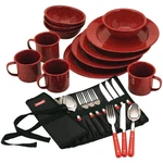 Coleman 24-piece Enamel Dinnerware Set For Outdoor Dining Dishwasher Safe Full. Fixed Price $107.03.