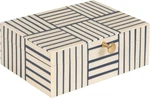 Bloomingville Midnight Blue & White Striped Resin Storage Box. Fixed Price $59.29.