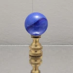 Marbled Opaque Glass 1" Ball Lamp Finials Nickel/polished/antique Bases. Fixed Price $20.00.