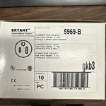 New In Box (quantity 10) Bryant 5969b Black Connector 15 Amp 125v. Fixed Price $80.00.