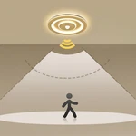 Gold Led Indoor Flush Mount Ceiling Light Fixture With Motion Sensor, 4000k 18w. Fixed Price $26.99.