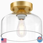Laccen Semi Flush Mount Ceiling Light Brushed Gold Clear Glass Pendant Lamp Mode. Fixed Price $42.13.