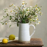 Quoowiit Ceramic Rustic Vase With Handle, White Distressed Decorative Farmhouse. Fixed Price $36.36.