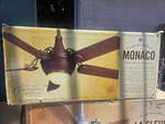 Casablanca Monaco 64810 52" Fan In Oil Rubbed Bronze & Mahogany 5-blade W/ Light. Fixed Price $350.00.