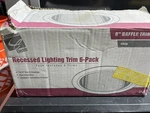 (6) Commercial Electric 6 In. T9 White Baffle Trim. Fixed Price $20.00.
