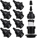 Zevnico 8 Pack E26 E27 Light Sockets, Black Medium Screw Base With Shade Ring.... Fixed Price $22.99.