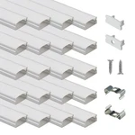Muzata 20pack 3.3ft/1m Led Channel System With Milky White Cover Lens U1sw. Fixed Price $55.99.