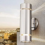 Cerdeco Modern Porch Light Outdoor Wall Lighting Cylinder Sconce Nickel Fin. Fixed Price $96.69.
