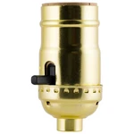 Power Gear Lamp Socket With Push On/off, Medium Base, 1 Pack, Brushed Gold. Fixed Price $12.59.