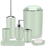 Imavo 7-piece Green Bathroom Accessories Set - Toothbrush Holder, Soap Dispenser. Fixed Price $53.54.
