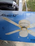 Heritage Alexis White 4-blade 42 Vintage Ceiling Fan Hugger Mount. Fixed Price $89.00.