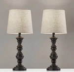 Adesso Robert 25.5 In. Black Lamp Set 2 New Open Box B419. Fixed Price $76.50.