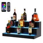 Vevor Led Lighted Liquor Bottle Display Bar Shelf Rf & App Control 24" 3-step. Fixed Price $127.99.