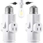 Enhon 2 Pack Light Socket Outlet Adapter, 4.72 X 3.94 1.97 Inches, White. Fixed Price $16.99.