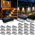 Auderwin Solar Deck Lights Outdoor 24 Packs, Powered Led Step Water. Fixed Price $55.09.
