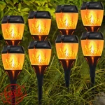 Swingers 8pk Black Solar Flame Torch Lights Flickering Led Outdoor Garden. Fixed Price $66.99.