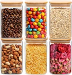 Comsaf 1.2 Qt Glass Storage Containers With Lids, Jars Qt*6, Clear. Fixed Price $36.99.